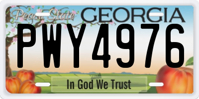 GA license plate PWY4976