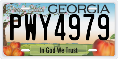 GA license plate PWY4979