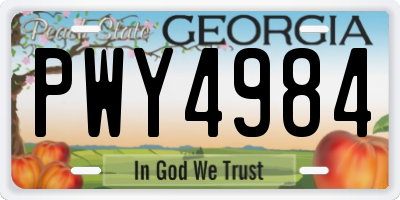 GA license plate PWY4984
