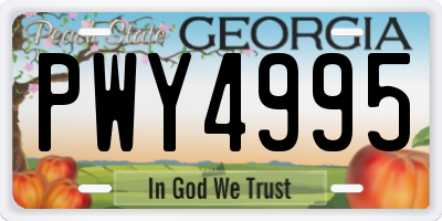 GA license plate PWY4995