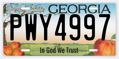 GA license plate PWY4997
