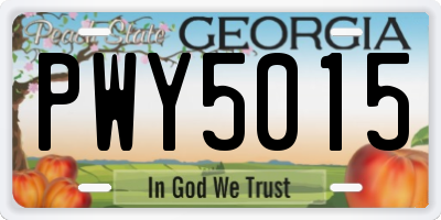GA license plate PWY5015