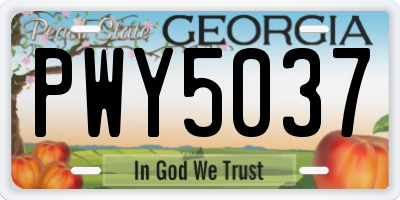 GA license plate PWY5037