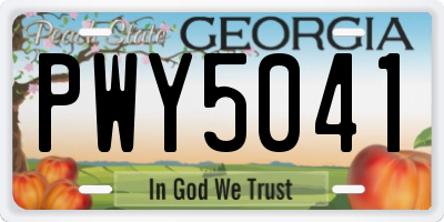 GA license plate PWY5041