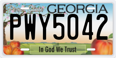 GA license plate PWY5042