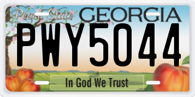 GA license plate PWY5044