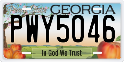 GA license plate PWY5046
