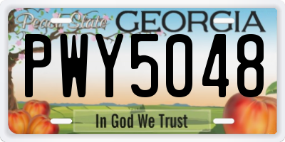 GA license plate PWY5048