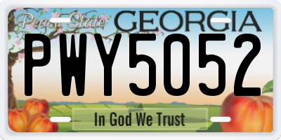 GA license plate PWY5052