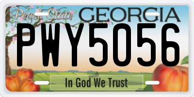 GA license plate PWY5056