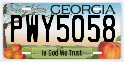 GA license plate PWY5058