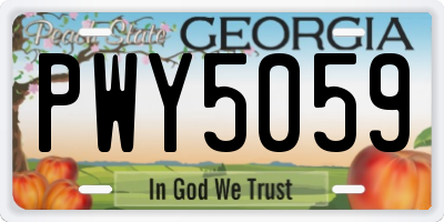 GA license plate PWY5059