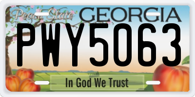 GA license plate PWY5063
