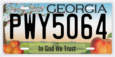 GA license plate PWY5064