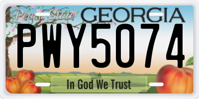 GA license plate PWY5074