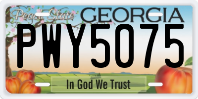 GA license plate PWY5075