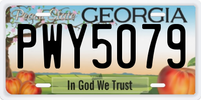 GA license plate PWY5079