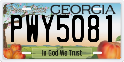GA license plate PWY5081