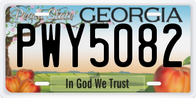 GA license plate PWY5082