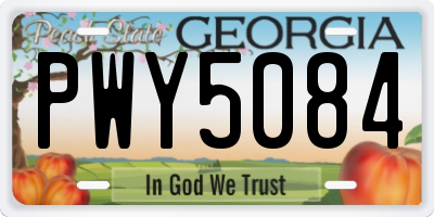 GA license plate PWY5084