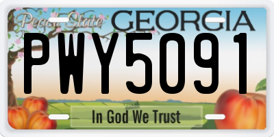 GA license plate PWY5091