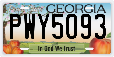 GA license plate PWY5093