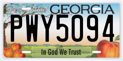 GA license plate PWY5094