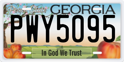 GA license plate PWY5095