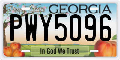 GA license plate PWY5096