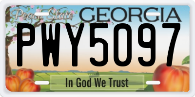 GA license plate PWY5097