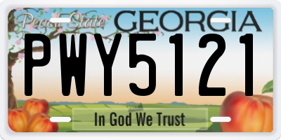 GA license plate PWY5121