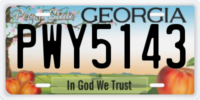 GA license plate PWY5143