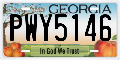 GA license plate PWY5146