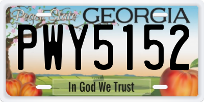 GA license plate PWY5152