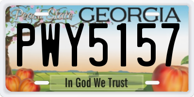 GA license plate PWY5157