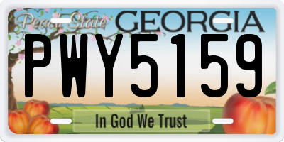GA license plate PWY5159