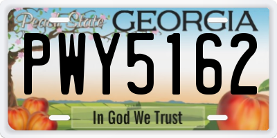 GA license plate PWY5162