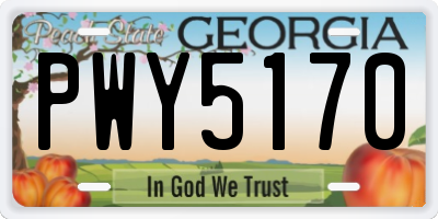 GA license plate PWY5170