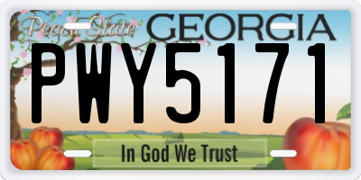 GA license plate PWY5171