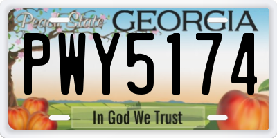GA license plate PWY5174
