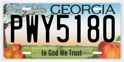 GA license plate PWY5180