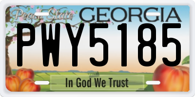 GA license plate PWY5185