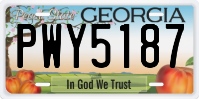 GA license plate PWY5187