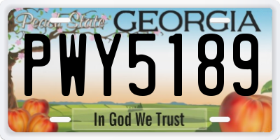 GA license plate PWY5189