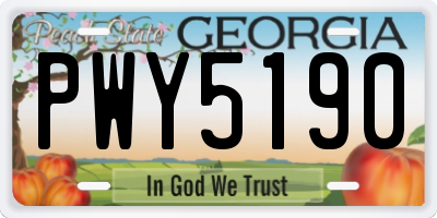GA license plate PWY5190