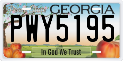 GA license plate PWY5195