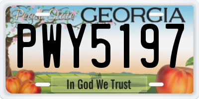 GA license plate PWY5197