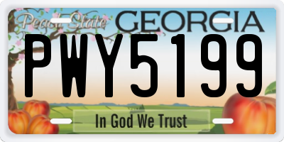 GA license plate PWY5199