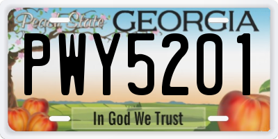 GA license plate PWY5201