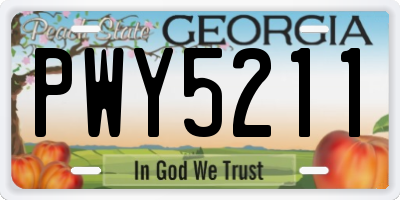 GA license plate PWY5211